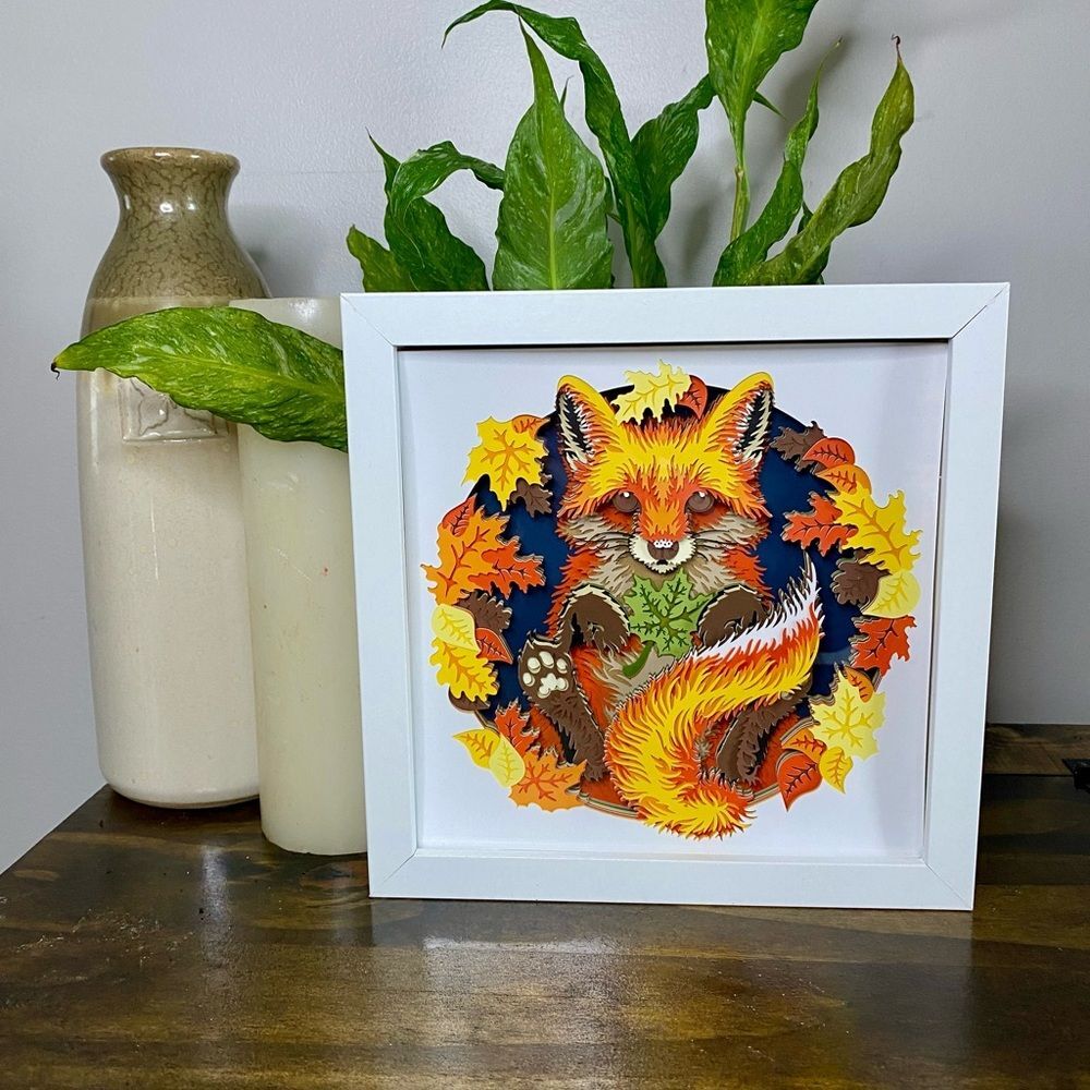 3D Fox Circle Shadowbox